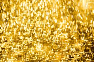 a yellow background with lots of small circles