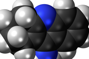 Tacrine_molecule_spacefill. Wikicommons
